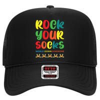 Rock Your Socks Down Syndrome Socks Women High Crown Mesh Back Trucker Hat