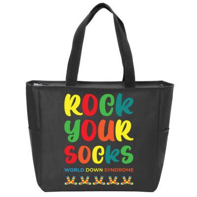 Rock Your Socks Down Syndrome Socks Women Zip Tote Bag