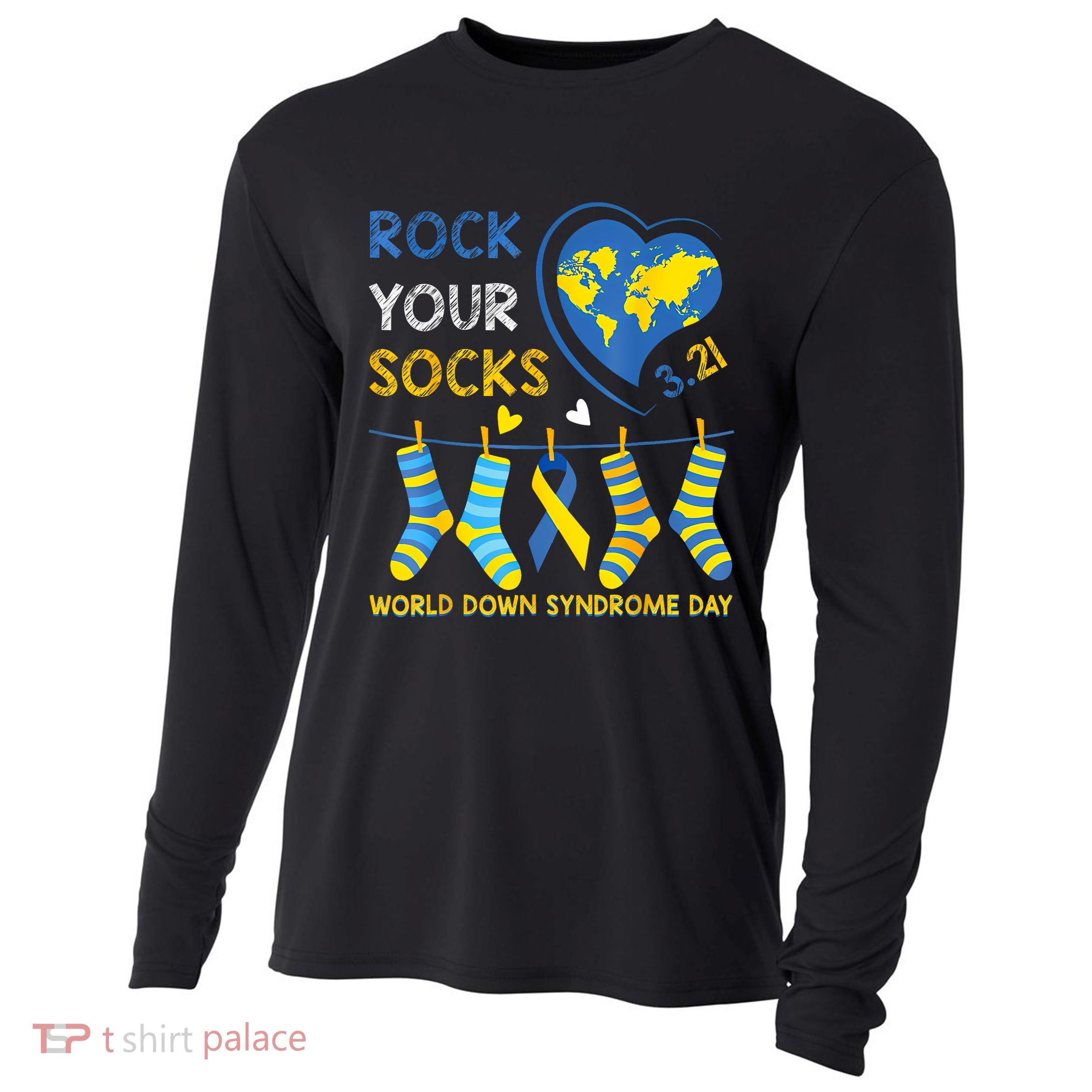 Rock Your Socks World Down Syndrome Awareness Day  Cooling Performance Long Sleeve Crew