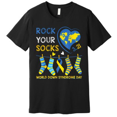 Rock Your Socks World Down Syndrome Awareness Day  Premium T-Shirt