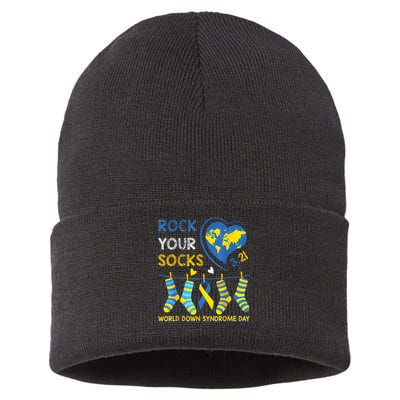 Rock Your Socks World Down Syndrome Awareness Day  Sustainable Knit Beanie