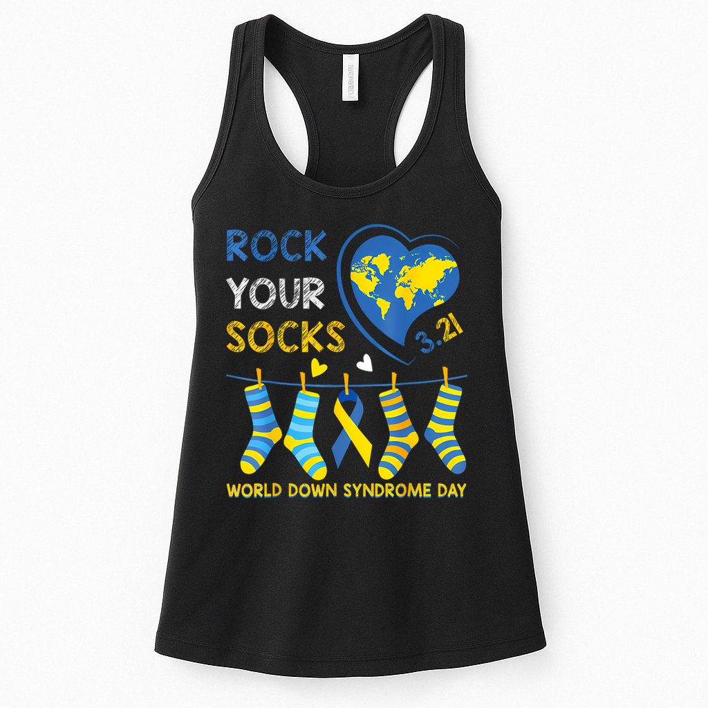 Rock Your Socks World Down Syndrome Awareness Day  Womens Tank Top