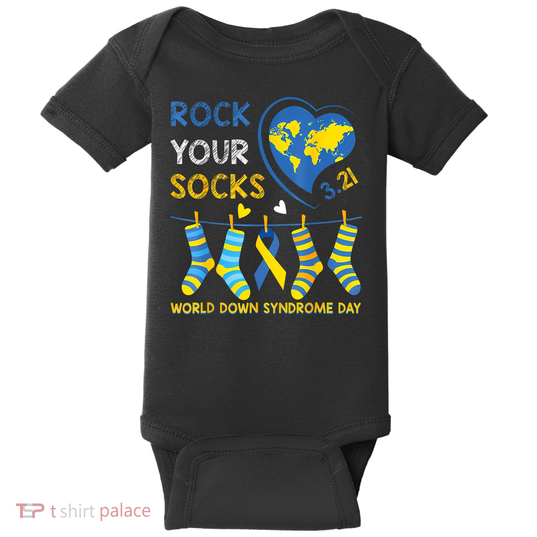 Rock Your Socks World Down Syndrome Awareness Day  Baby Bodysuit