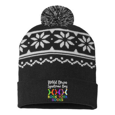 Rock Your Socks World Down Syndrome Awareness Day USA-Made Snowflake Beanie