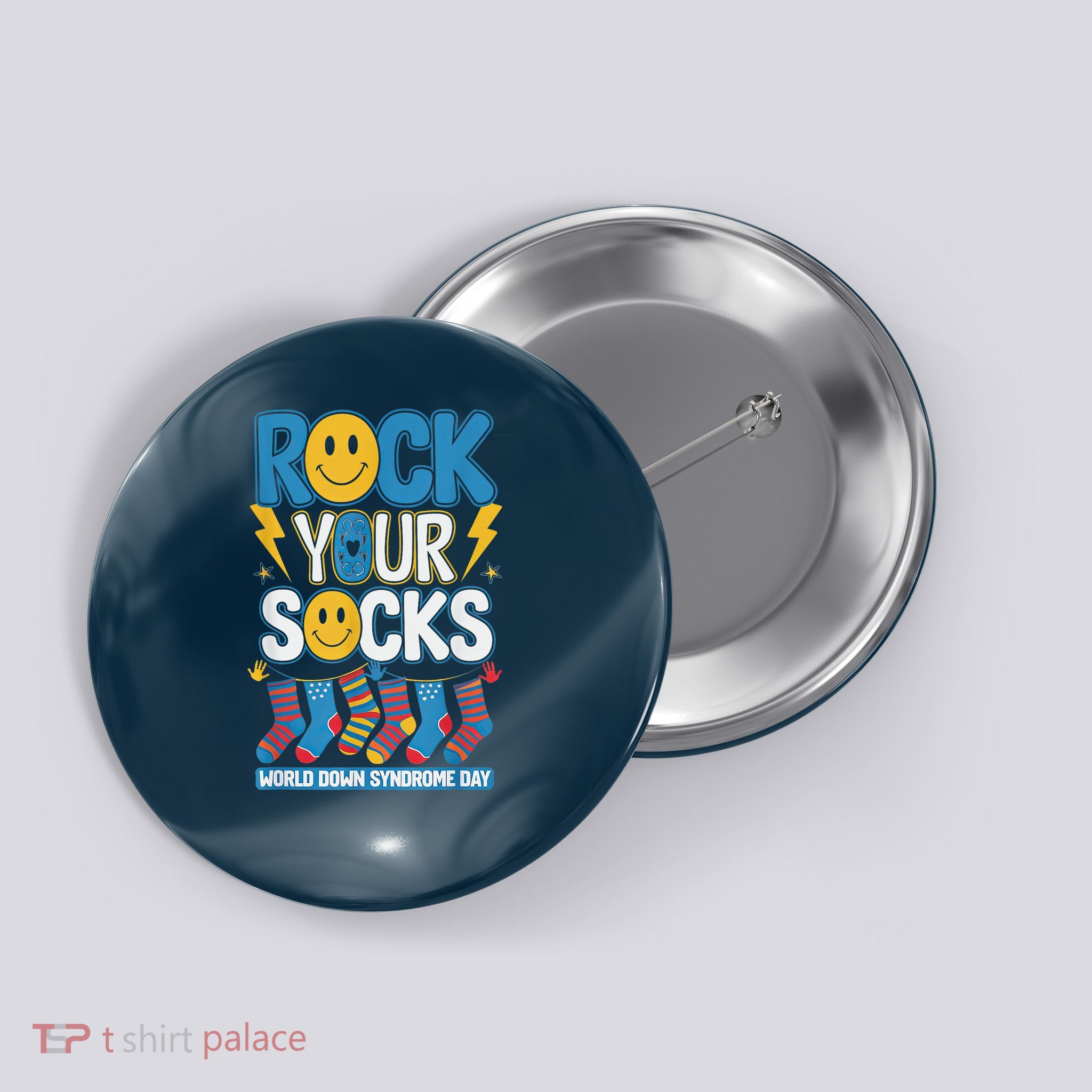 Rock Your Socks World Down Syndrome Awareness Day Button