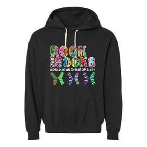 Rock Your Socks World Down Syndrome Day Awareness Garment-Dyed Fleece Hoodie