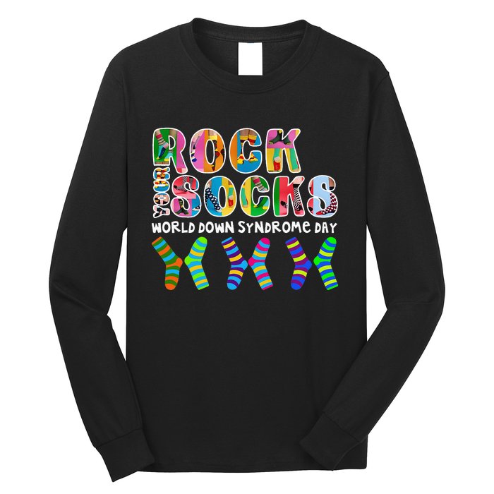 Rock Your Socks World Down Syndrome Day Awareness Long Sleeve Shirt