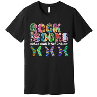 Rock Your Socks World Down Syndrome Day Awareness Premium T-Shirt