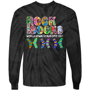 Rock Your Socks World Down Syndrome Day Awareness Tie-Dye Long Sleeve Shirt