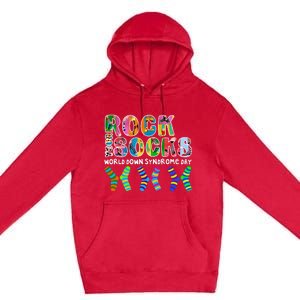 Rock Your Socks World Down Syndrome Day Awareness Premium Pullover Hoodie