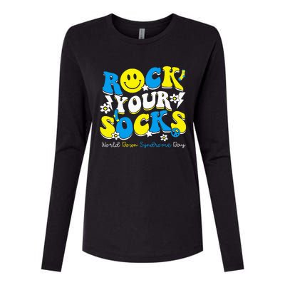 Rock Your Socks World Down Syndrome Awareness Day Womens Cotton Relaxed Long Sleeve T-Shirt