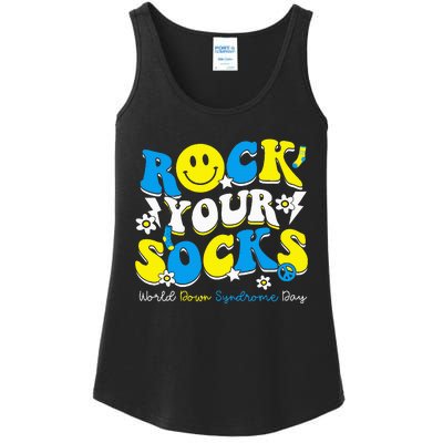 Rock Your Socks World Down Syndrome Awareness Day Ladies Essential Tank