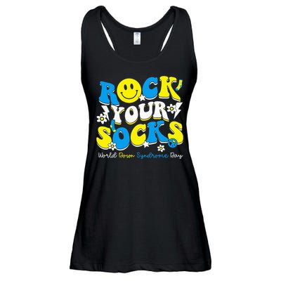 Rock Your Socks World Down Syndrome Awareness Day Ladies Essential Flowy Tank