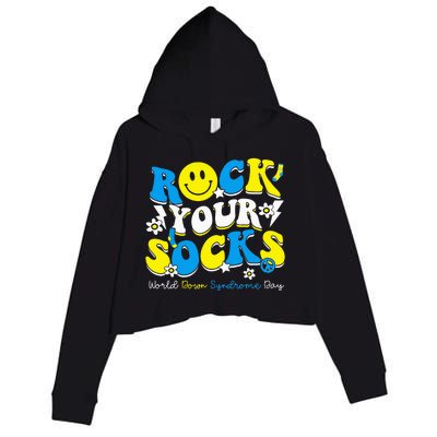 Rock Your Socks World Down Syndrome Awareness Day Crop Fleece Hoodie