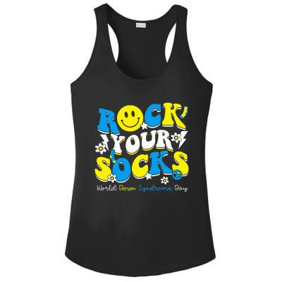 Rock Your Socks World Down Syndrome Awareness Day Ladies PosiCharge Competitor Racerback Tank