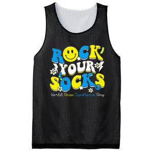 Rock Your Socks World Down Syndrome Awareness Day Mesh Reversible Basketball Jersey Tank