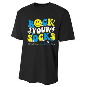 Rock Your Socks World Down Syndrome Awareness Day Performance Sprint T-Shirt