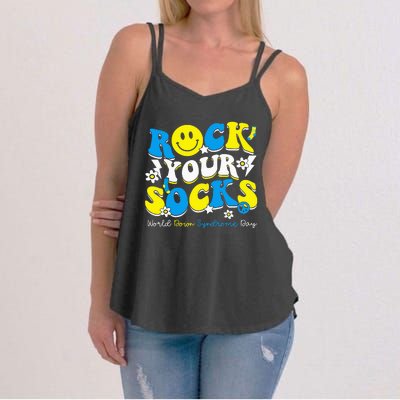 Rock Your Socks World Down Syndrome Awareness Day Women's Strappy Tank