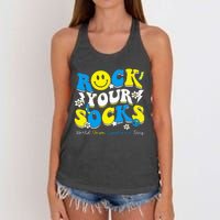 Rock Your Socks World Down Syndrome Awareness Day Women's Knotted Racerback Tank