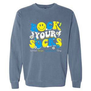 Rock Your Socks World Down Syndrome Awareness Day Garment-Dyed Sweatshirt