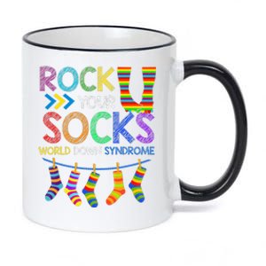 Rock Your Socks Down Syndrome Awareness Teachers 11oz Black Color Changing Mug