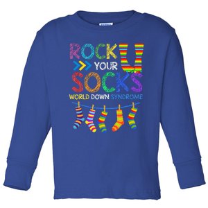 Rock Your Socks Down Syndrome Awareness Teachers Toddler Long Sleeve Shirt