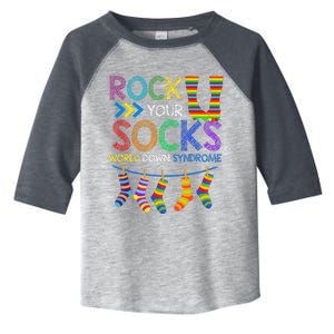 Rock Your Socks Down Syndrome Awareness Teachers Toddler Fine Jersey T-Shirt