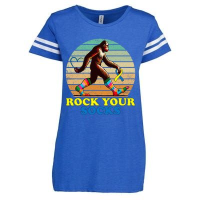 Rock Your Socks Awareness Sasquatch Enza Ladies Jersey Football T-Shirt