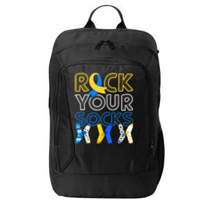 Rock Your Socks Down Syndrome Awareness City Backpack