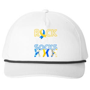 Rock Your Socks Down Syndrome Awareness Snapback Five-Panel Rope Hat