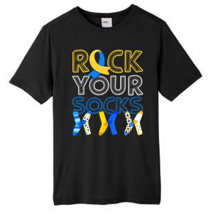 Rock Your Socks Down Syndrome Awareness Tall Fusion ChromaSoft Performance T-Shirt