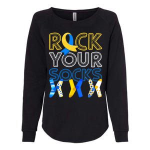 Rock Your Socks Down Syndrome Awareness Womens California Wash Sweatshirt