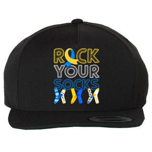 Rock Your Socks Down Syndrome Awareness Wool Snapback Cap