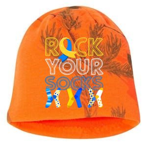 Rock Your Socks Down Syndrome Awareness Kati - Camo Knit Beanie