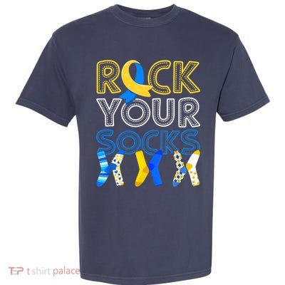 Rock Your Socks Down Syndrome Awareness Garment-Dyed Heavyweight T-Shirt