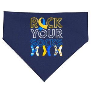 Rock Your Socks Down Syndrome Awareness USA-Made Doggie Bandana