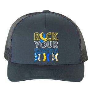 Rock Your Socks Down Syndrome Awareness Yupoong Adult 5-Panel Trucker Hat