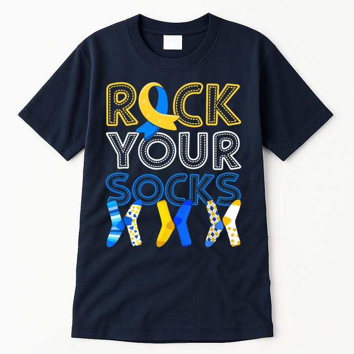 Rock Your Socks Down Syndrome Awareness Tall T-Shirt