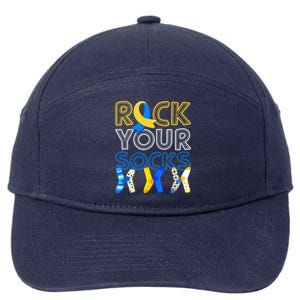 Rock Your Socks Down Syndrome Awareness 7-Panel Snapback Hat