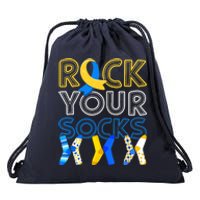 Rock Your Socks Down Syndrome Awareness Drawstring Bag