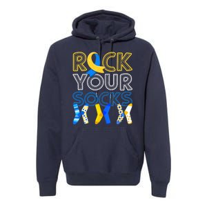 Rock Your Socks Down Syndrome Awareness Premium Hoodie