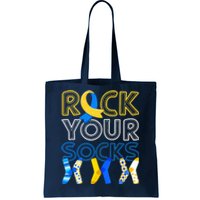 Rock Your Socks Down Syndrome Awareness Tote Bag