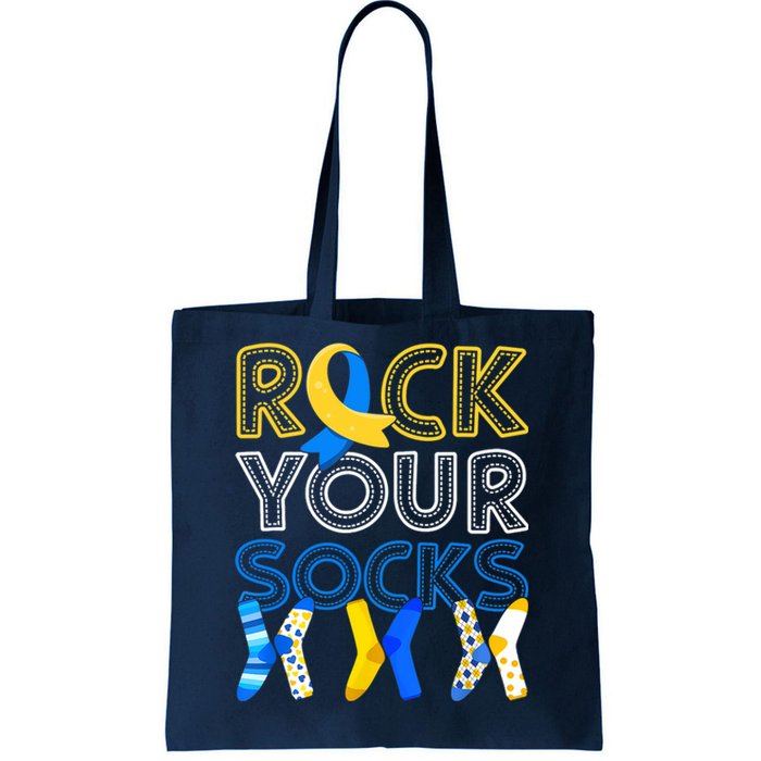 Rock Your Socks Down Syndrome Awareness Tote Bag