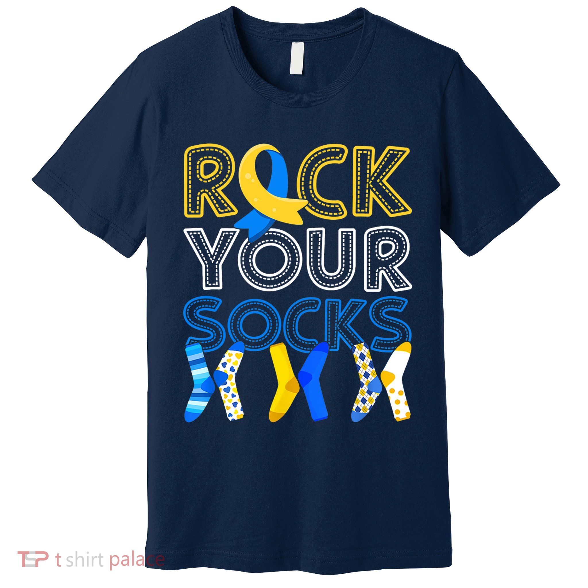 Rock Your Socks Down Syndrome Awareness Premium T-Shirt