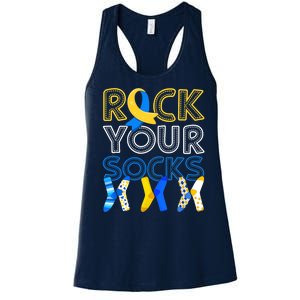 Rock Your Socks Down Syndrome Awareness Women's Racerback Tank