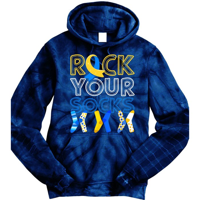 Rock Your Socks Down Syndrome Awareness Tie Dye Hoodie