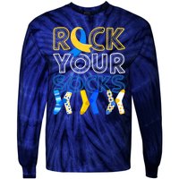 Rock Your Socks Down Syndrome Awareness Tie-Dye Long Sleeve Shirt