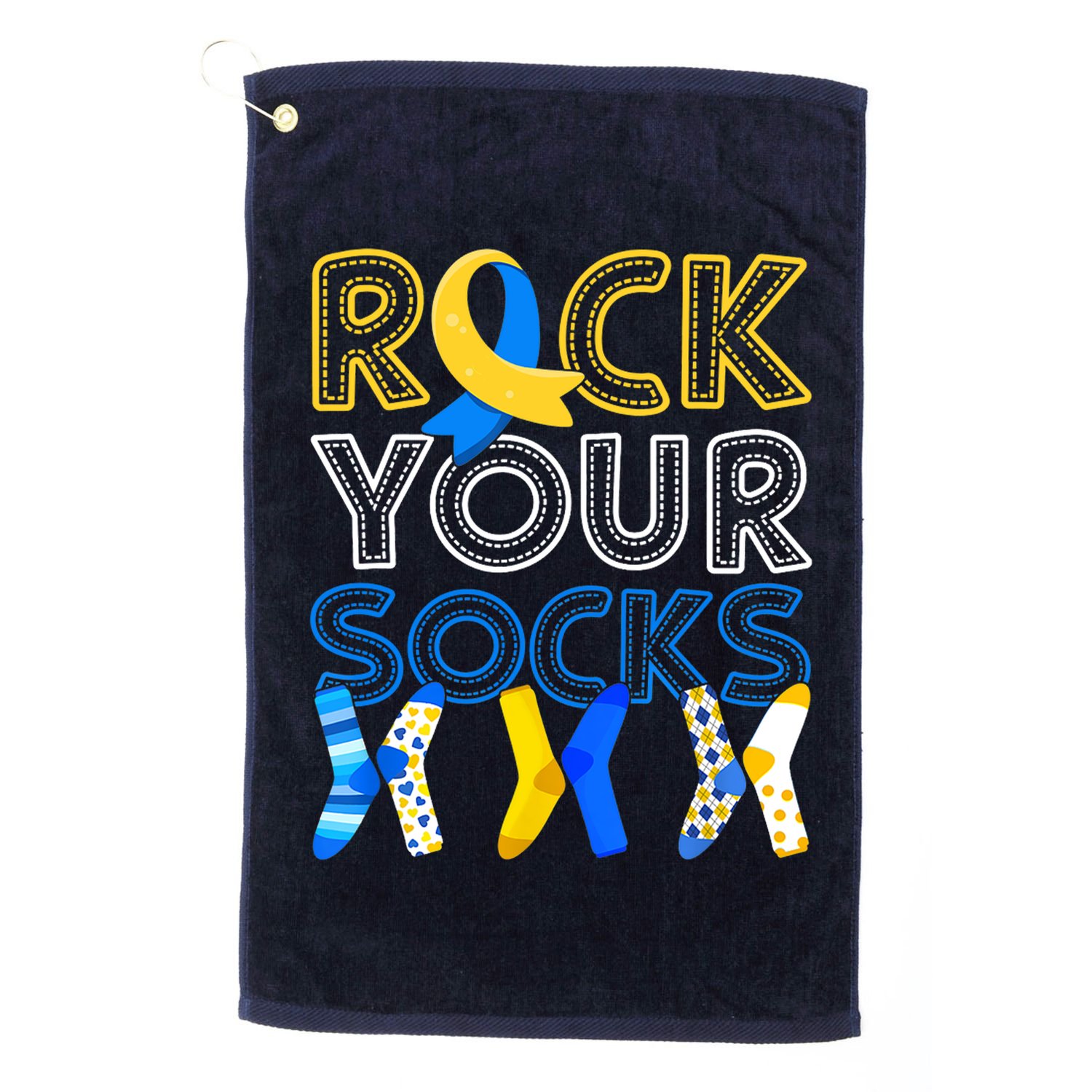 Rock Your Socks Down Syndrome Awareness Golf Towel
