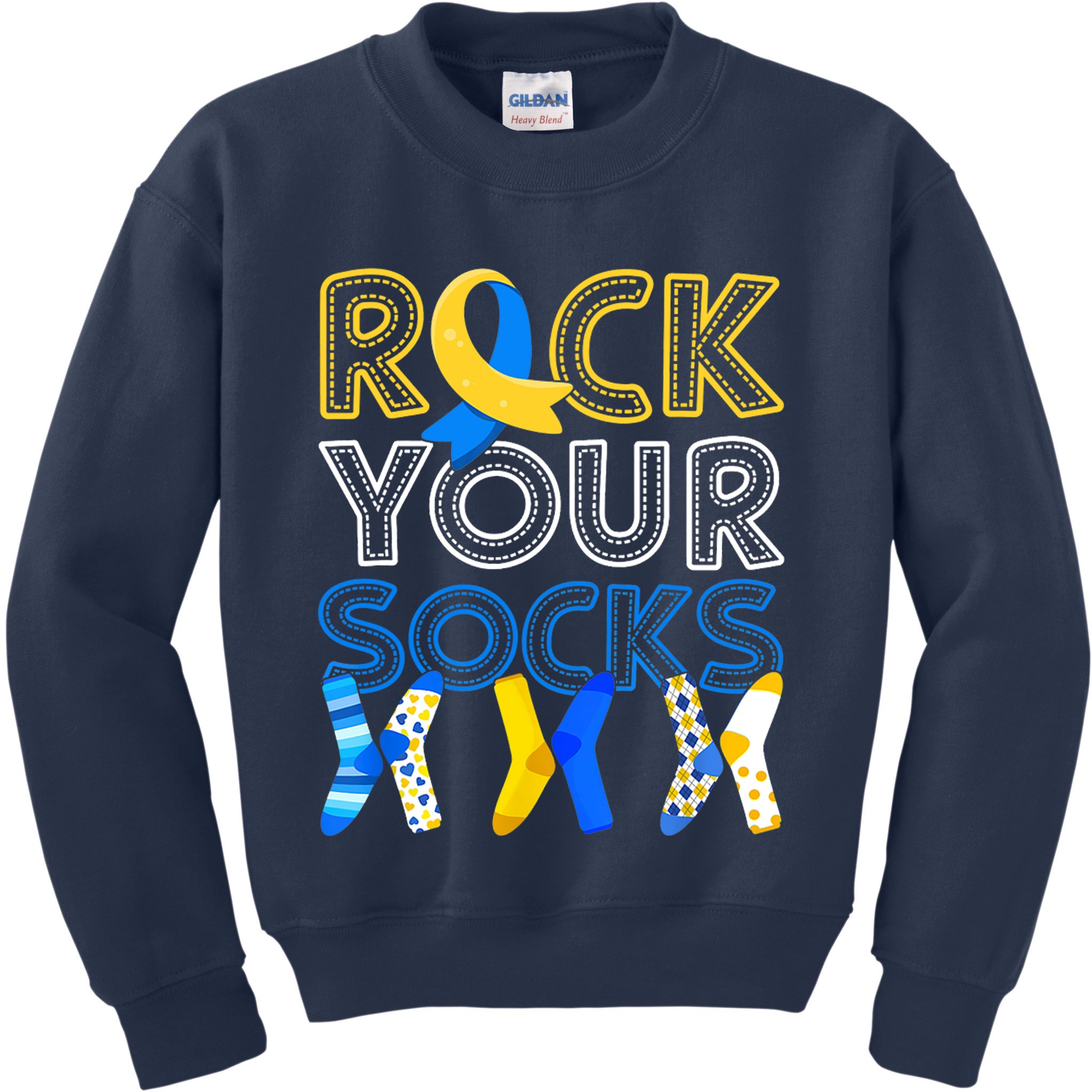 Rock Your Socks Down Syndrome Awareness Kids Sweatshirt
