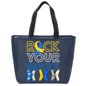 Rock Your Socks Down Syndrome Awareness Zip Tote Bag